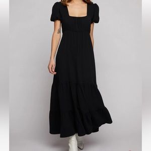 Raya Cotton Maxi Dress - Black XL